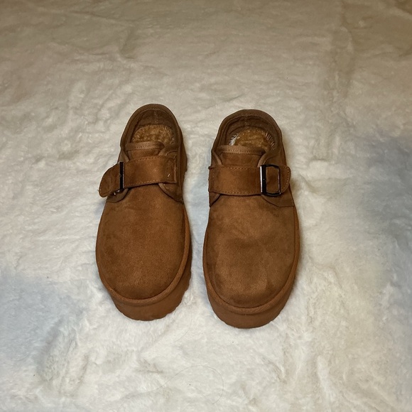 London Rag Brown Suede Platform slides - Picture 2 of 5